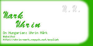 mark uhrin business card